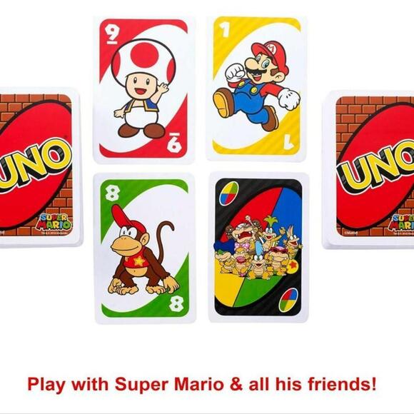 UNO Super Mario Card Game in Storage & Travel Tin, Video Game-Themed Deck for... - Picture 3 of 3